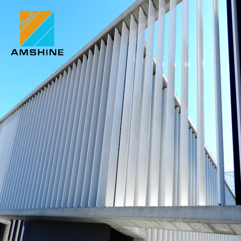 High Quality Building Exterior Wall Facade Decoration Fixed Aluminum Construction Sunscreen Aerofoil Louver Manufacturer