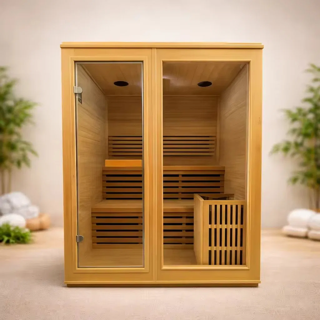 Canadian Hemlock Single Control Panel Sauna and Shower Combined Room