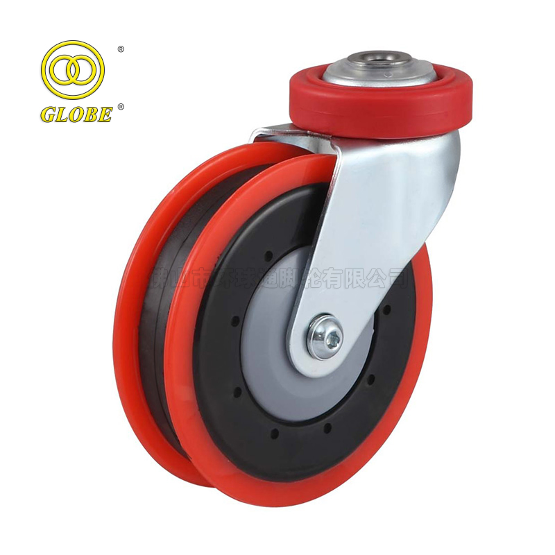 Two Slices Elevator Caster Wheels with Bolt Hole Threaded Stem Spinting Types