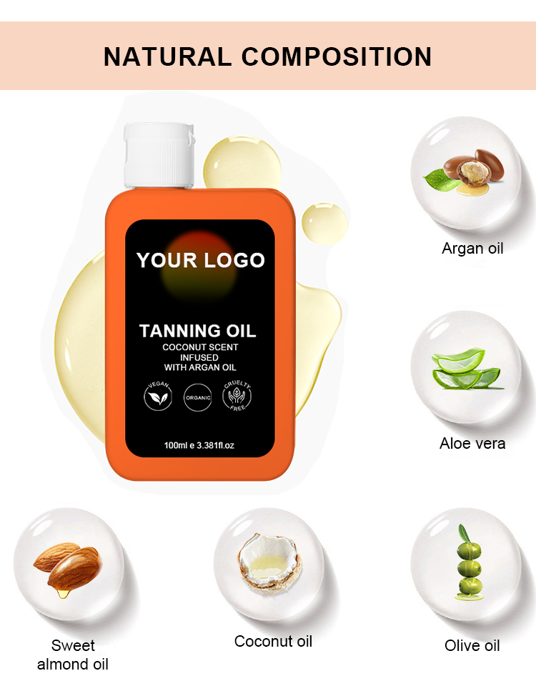 Wholesale Price OEM/ODM Private Label Natural Ingredients Watermelon Tanning Oil Sun Body Tan Oil