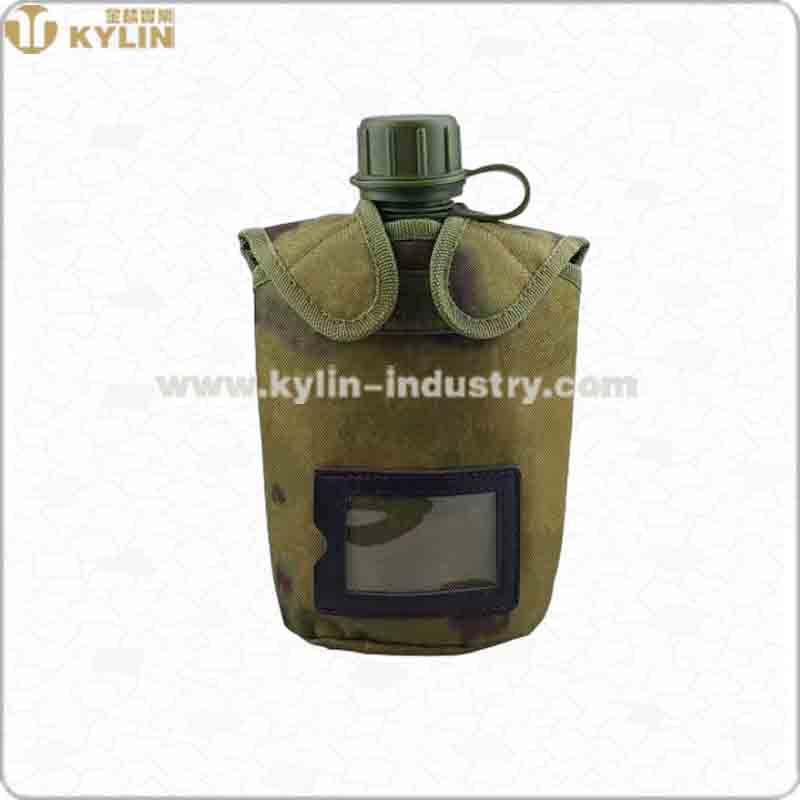 Russian 800ml Plastic Water Canteen Flask with 350ml Aluminum Mug with Handle and Cloth Bag