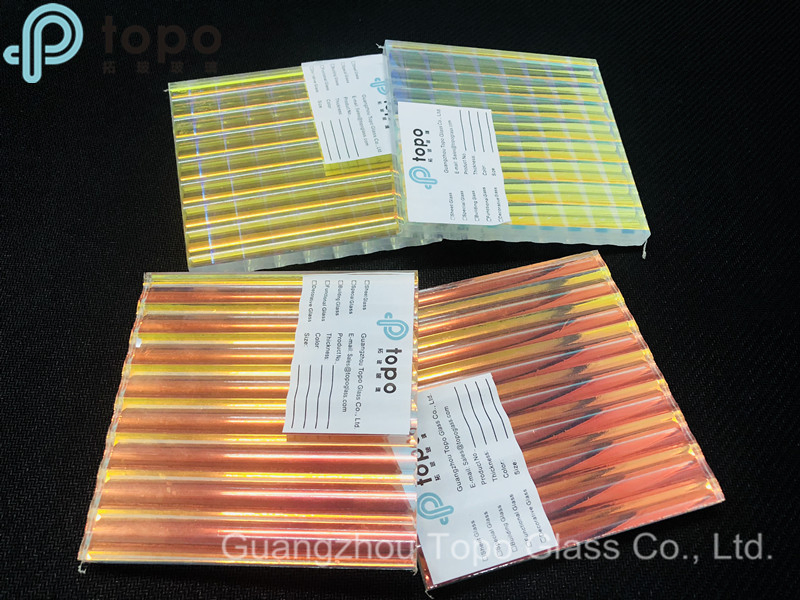 Pattern Laminated Art Glass with Different Angles Show Different Colors (LG-TP)