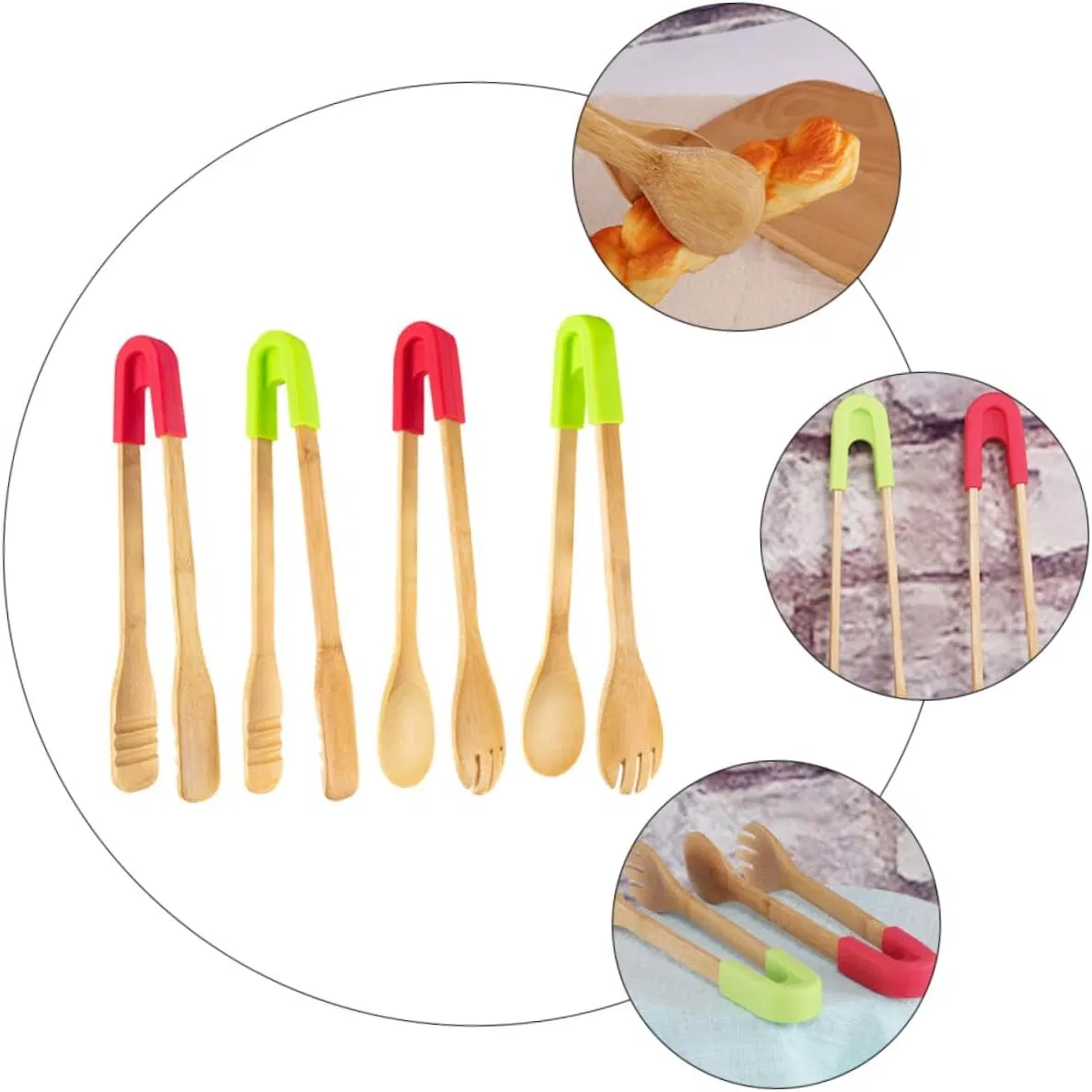 Bamboo Household Kitchen 4 Sets of Bread Sandwiches Bamboo Clips