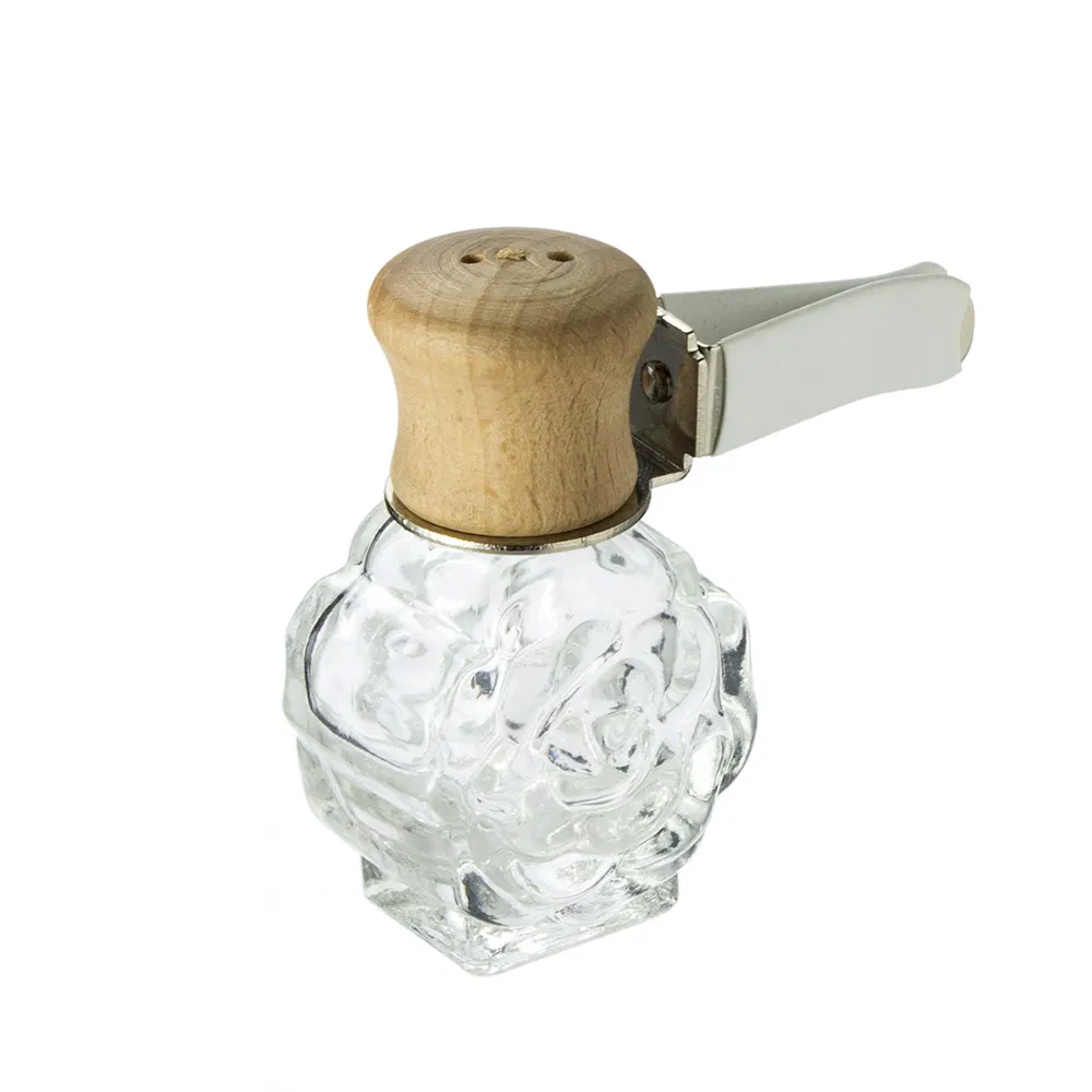 Glass Jar Crystal Glass Diffuser Car Perfume Hanging Bottle Car Air Refreshner with Wooden Cap