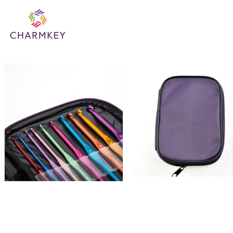 Multi-Color Aluminum 2mm-10mm Crochet Hook Yarn Knitting Needle Set