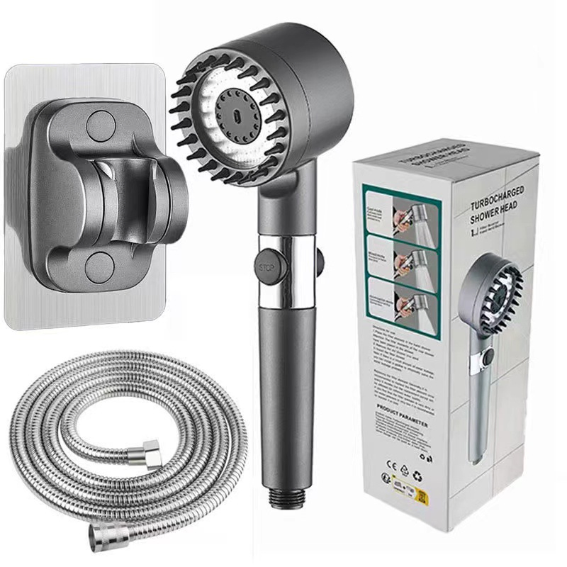Powerful Pressurised Hand Shower Negative Ion Filter Nozzle Bathroom Shower Head