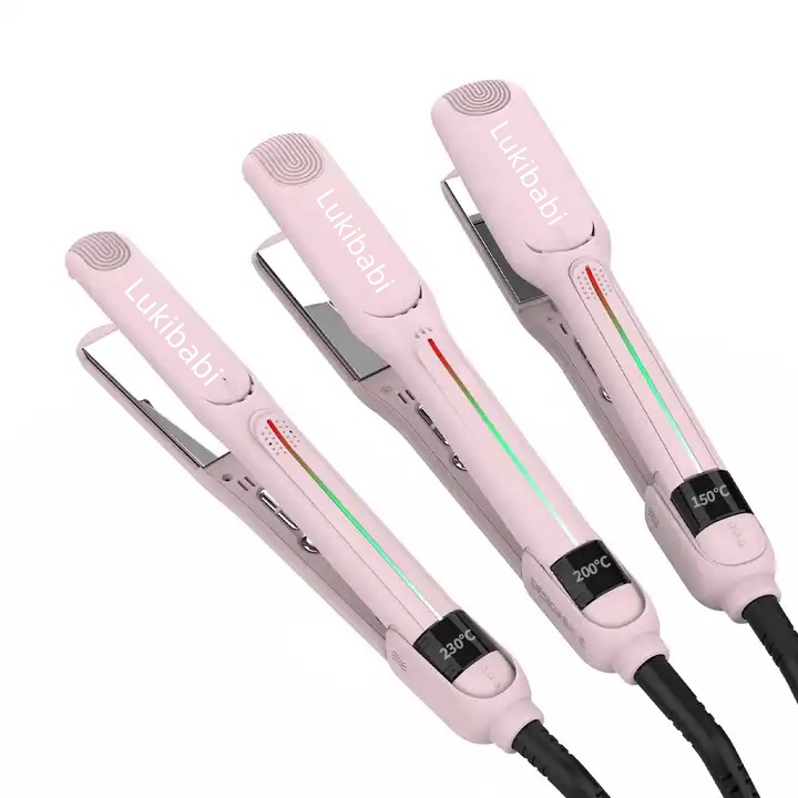 Ceramic Hair Straightener PTC Heater Flat Iron Bring LCD Display Black Color Aparato De Pelo Recto