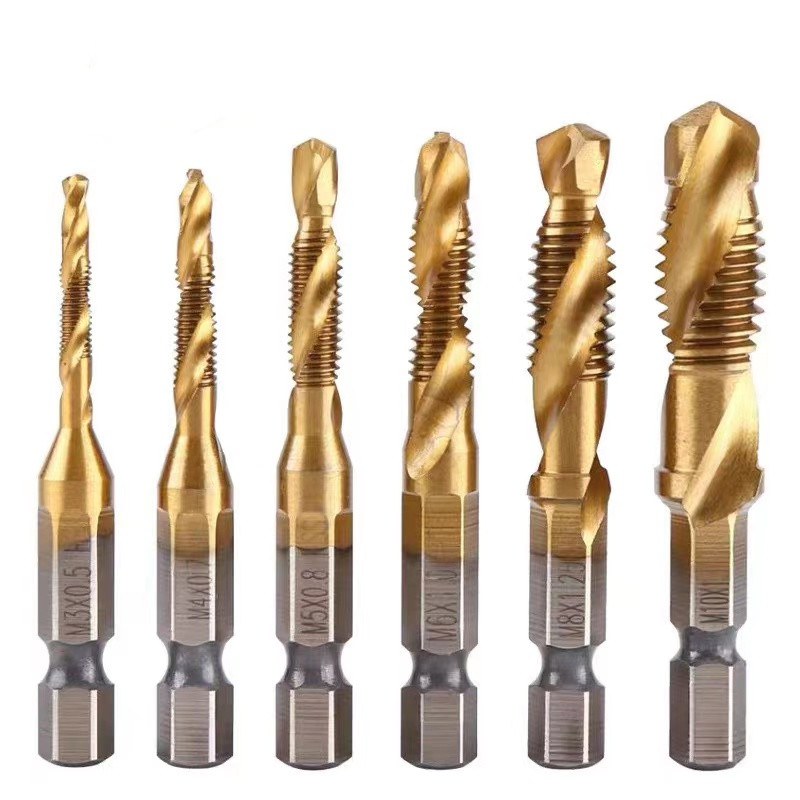 Wyk Durable High Speed Steel Threading Taps 6PCS Manual Taps Set Combination Metric M3-M10