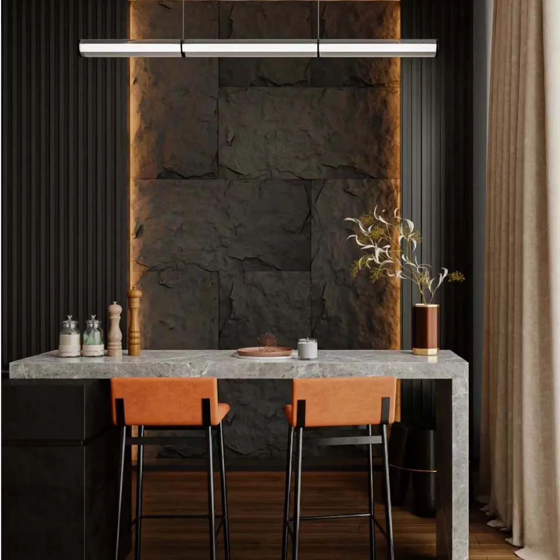 3D Indoor Decoration Wall Panel Waterproof PU Stone Culture Panel