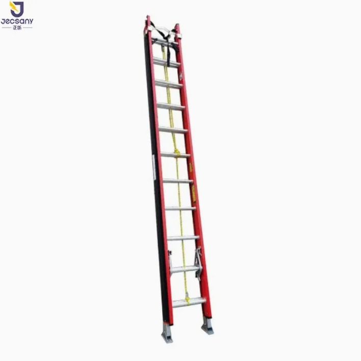 Fully - Insulated Industrial Telescoping Ladder Fiberglass Jtel 2 - Section Step Extension Design