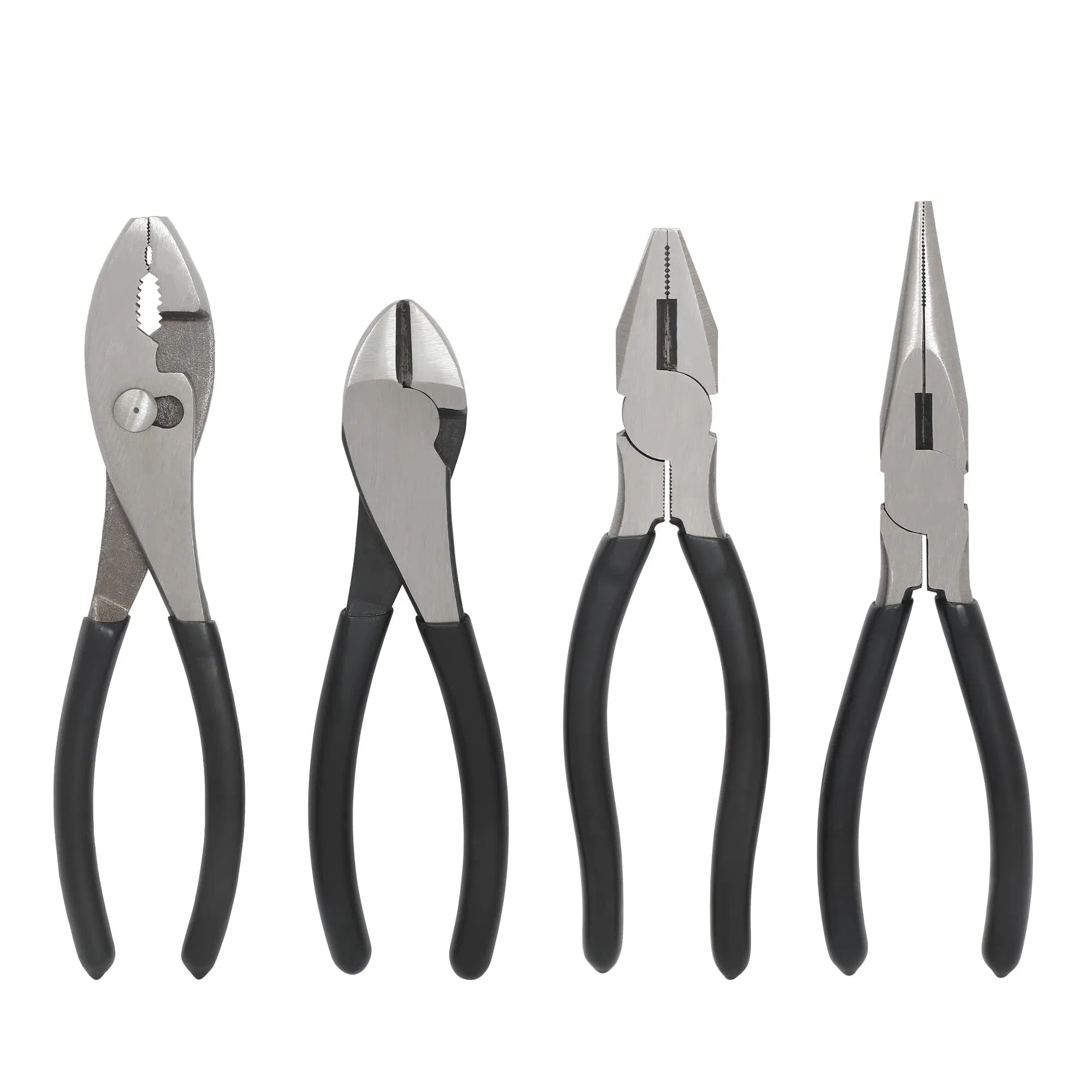 Plier Tools Set of 4 Black Silver