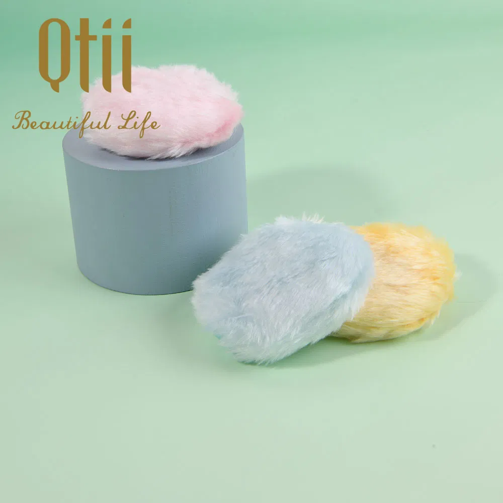 Large Round Fluffy with Ribbon Belt Powder Puff