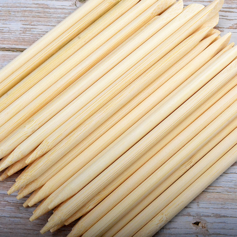 100PCS Bamboo Nail Polish Remover Stick Cuticle Pusher Bamboo Stick Nail for Manicure Pedicure Tool