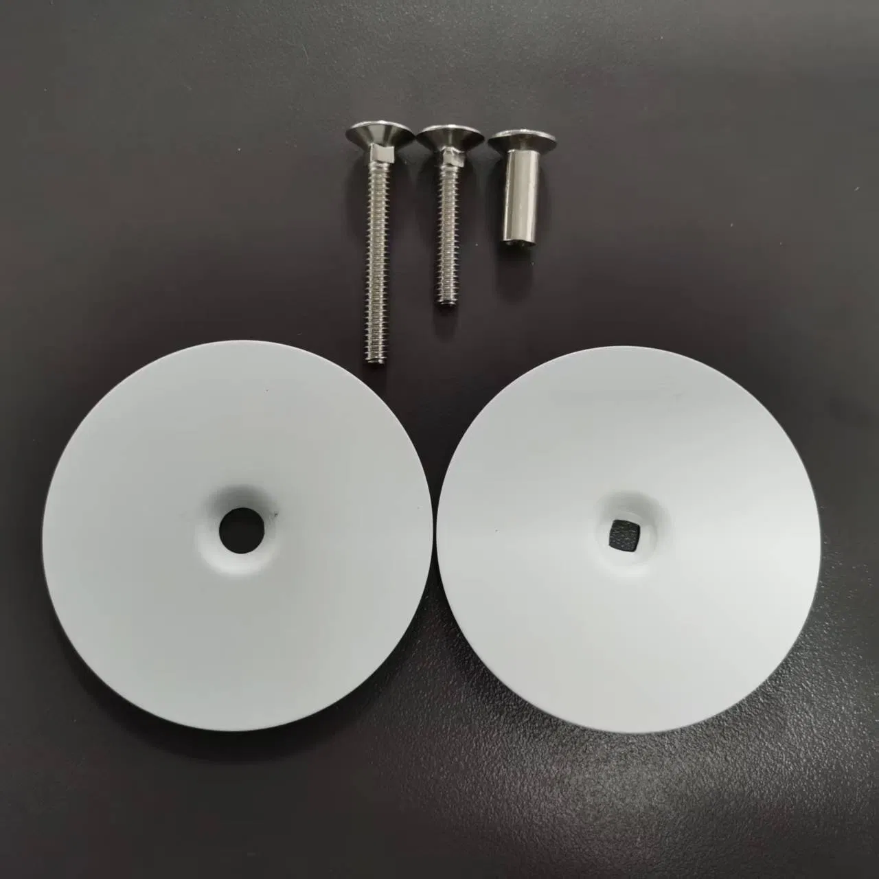 2PCS Door Hole Cover 2-5/8" Deadbolt Cover Plate Door Lock Hole Filler Plate with Connecting Screw and Nut