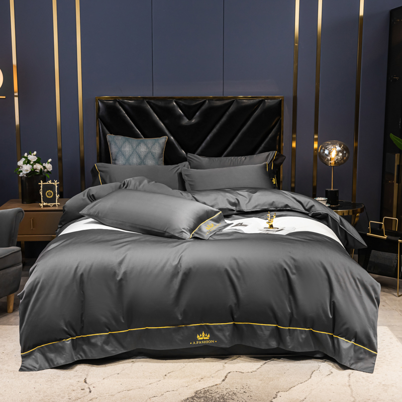Satin Pillow Case Cotton Bedding Hotel Bedsheet Bed Cover