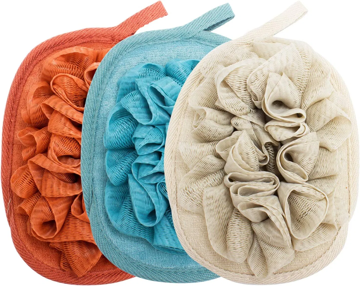 Exfoliating Body Loofah Pad Shower Scrubber Ball Shower Glove with Flower Bath Ball (Multi-color)