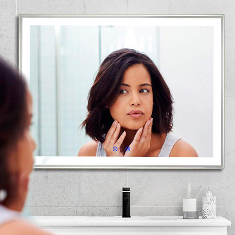 Wholesale Wall Anti Fog Light IP44 LED Multi Function Smart Parabolic Bathroom Mirror Wall Decorative