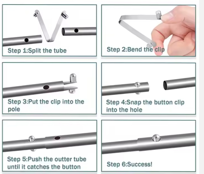 V Shape Lamp Holder Locating Spring Clip for Tent Pole Push Button