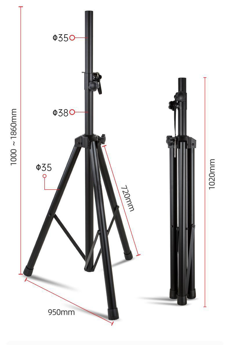 All Metal Speaker Stand Bracket Floor Standing Tripod for Outdoor Performance