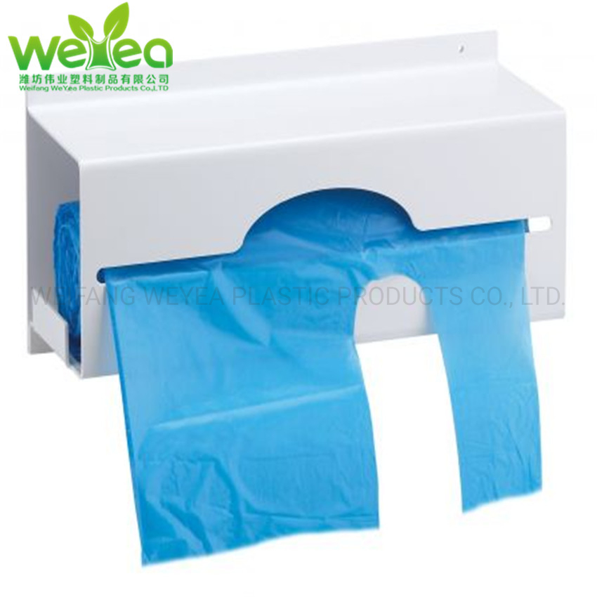 Blue Polyethylene PE Plastic Disposable Kitchen Aprons in Dispenser Box