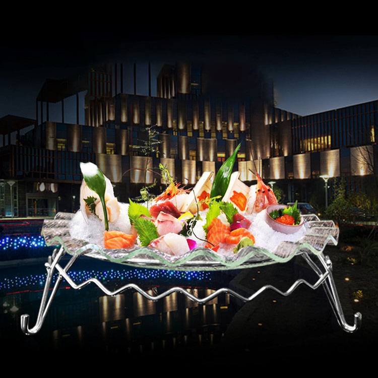 Acrylic Sushi Sashimi Dim Sum Display Japanese and Korean Cuisine Fruit Ice Plate