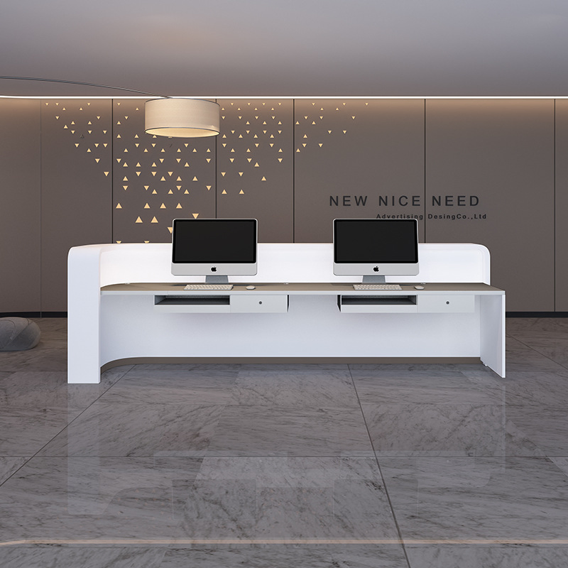 Modern Reception Desk Check-in Counter LED Light Reception Desk