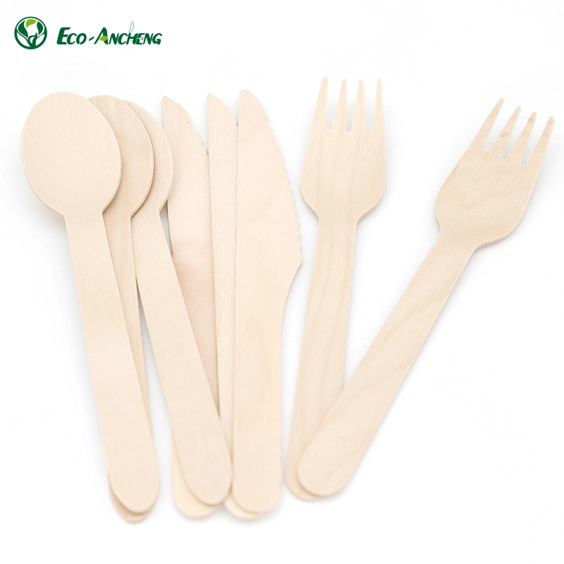 Eco-Friendly Birch Wood Disposable Cutlery Set for Restaurants
