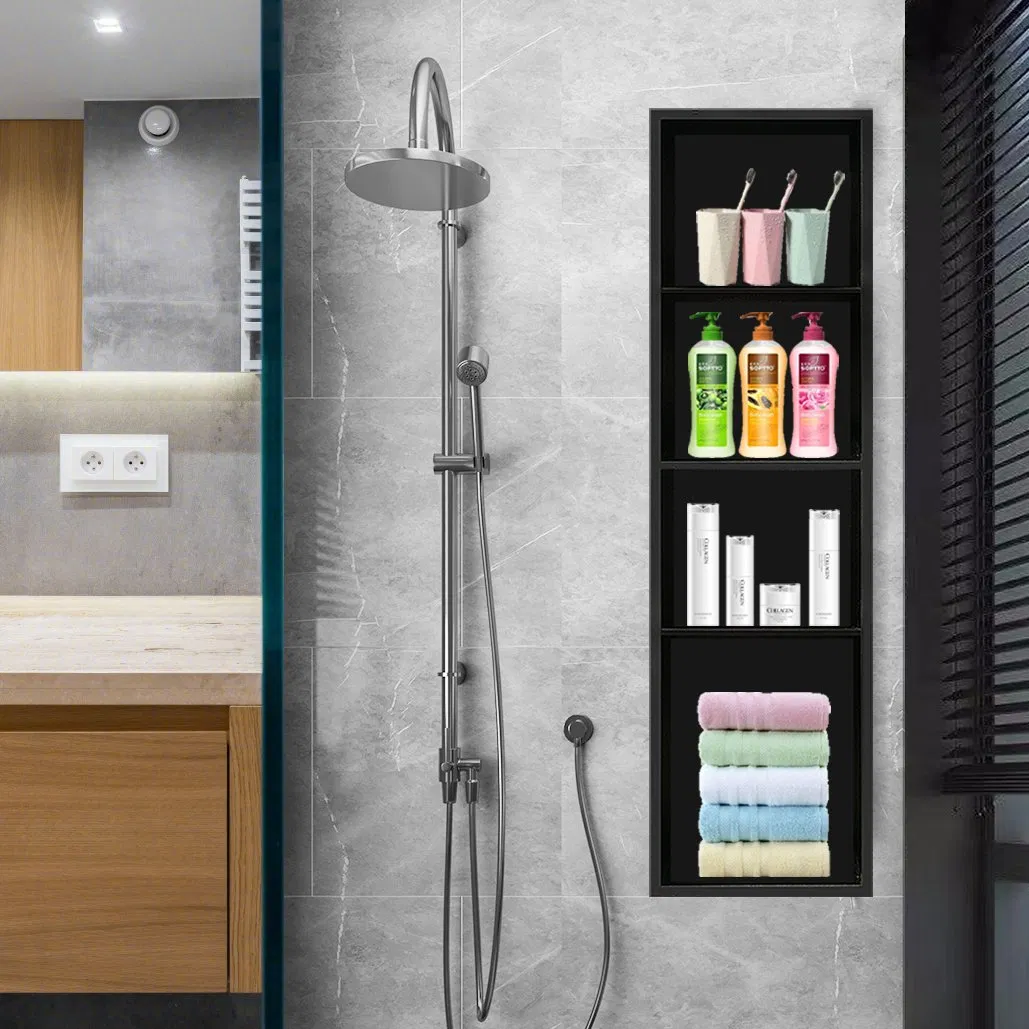 201 or 304 Stainless Steel Shower Niche Bathroom Shelf Embedded Closet Shower Room Concealed Metal Partition Cabinet