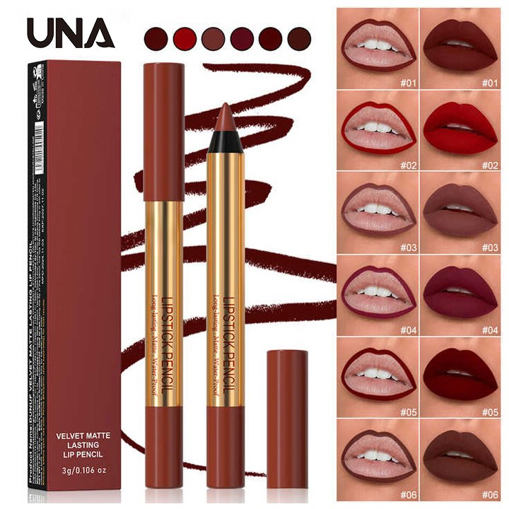 6 Colors Waterproof Lip Crayon Smooth Makeup Lip Pencils Long Lasting Matte Lip Liner