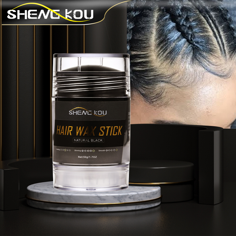 Factory Custom Logo Temporary Hair Dye Styling Edge Control Strong Hold Deep Nourishing Nature Black Hair Color Wax Stick