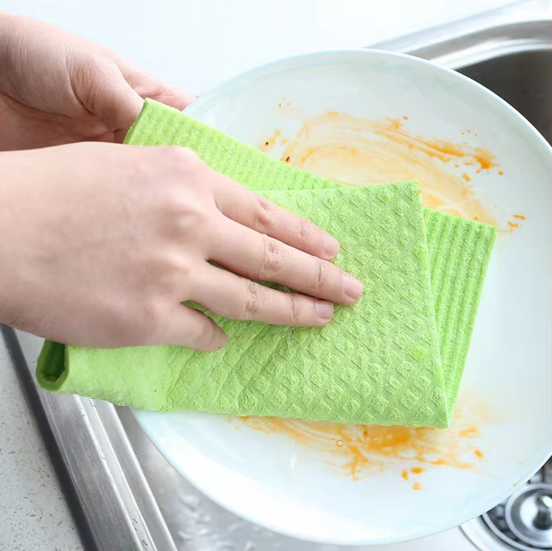 Good Quality Wood Pulp Dishcloth Swedish Cotton Cellulose Cleaning Kitchen Towel