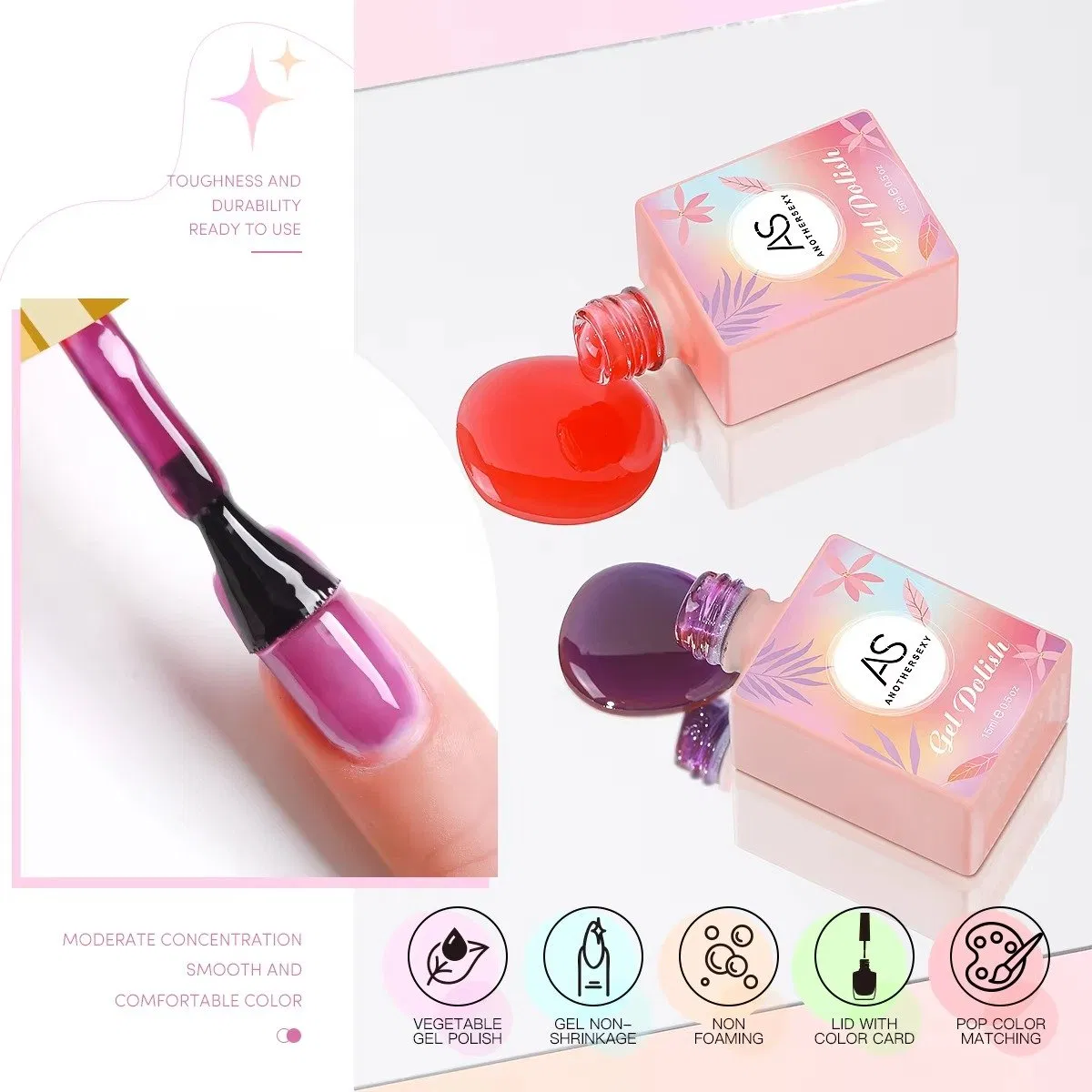 2024 High Quality as 48 Colors Ice Transparent Gel Polish Set Crystal UV Gel Polish for Nail Salon