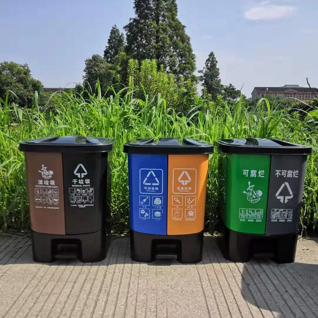 Двойной педальный мусорный бак для офиса и дома