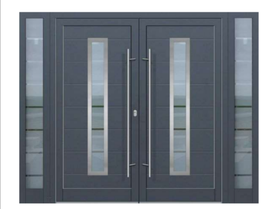 Входная металлическая дверь с золотистым стеклом