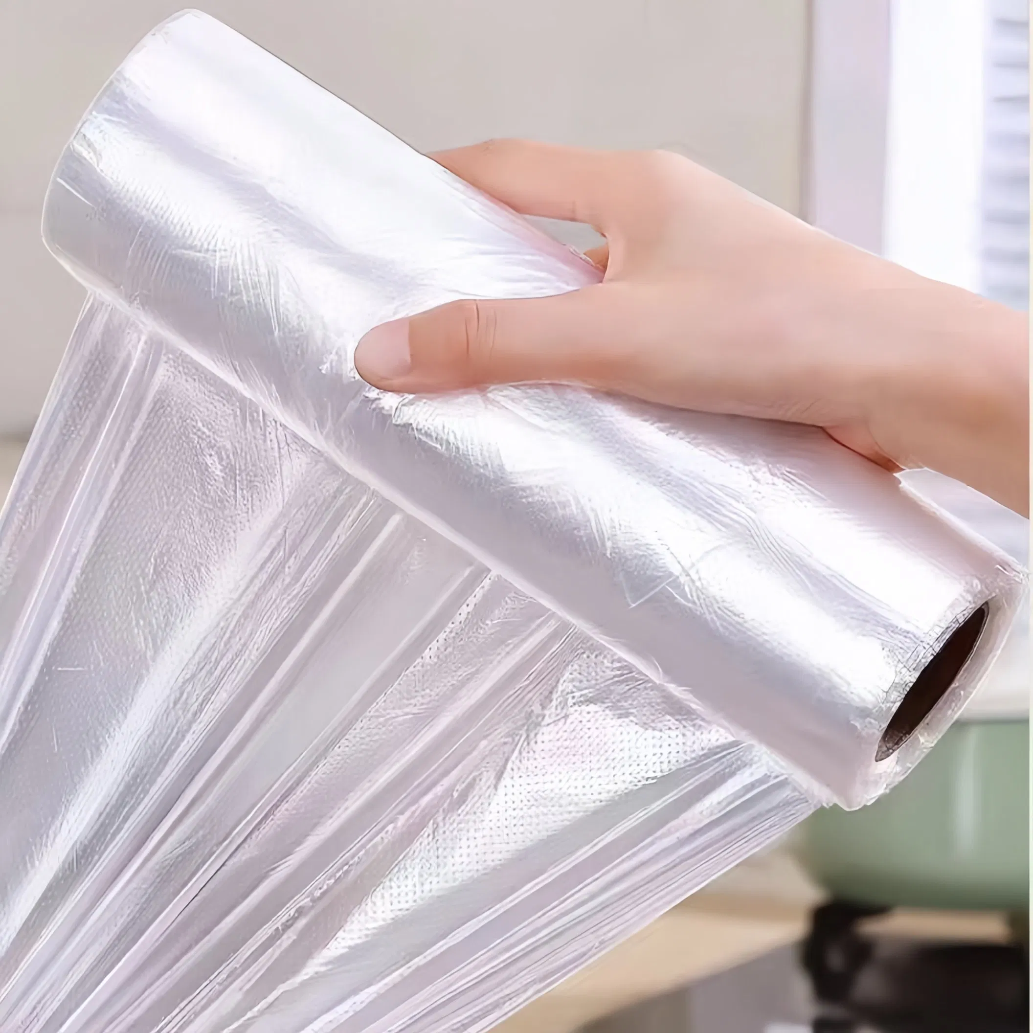 Transparent Fresh Fruits Vegetable Bread Food Packaging Clear Supermarket on Roll