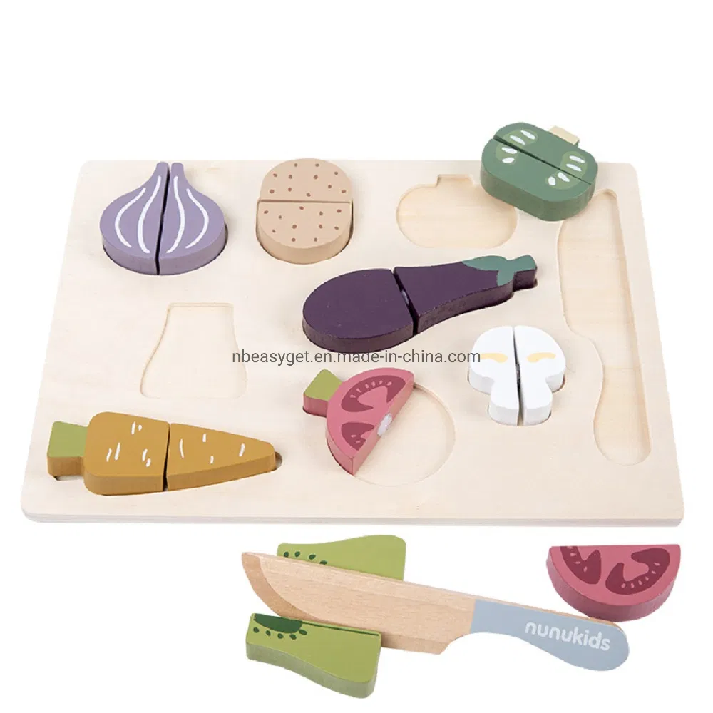 Kids Wooden Jigsaw Puzzle Toy &amp; Magnetic Cutting Vegetables Set Ideal Puzzle Toys Wooden Maze Ball Game Flat Magic Cube Unlock Puzzles Esg17552