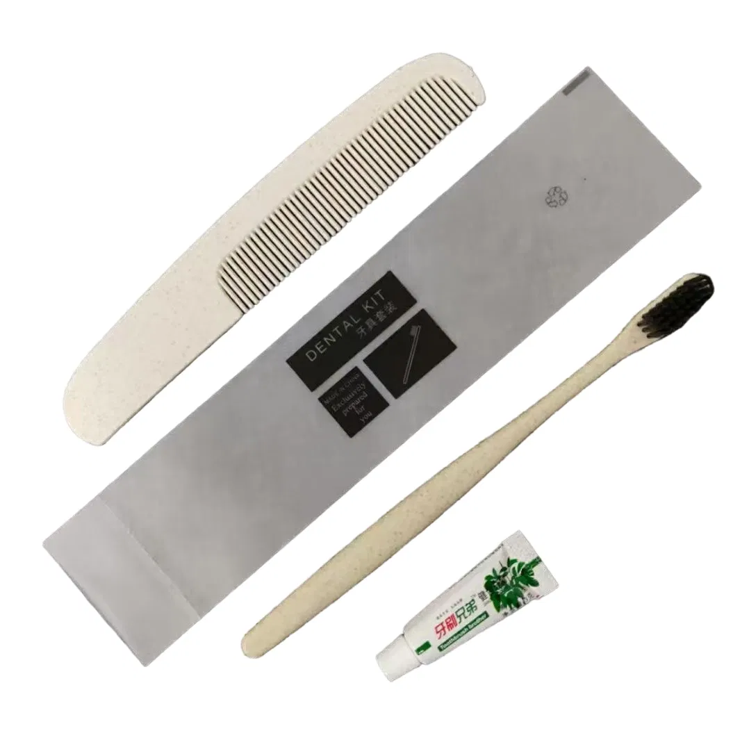 Toothbrush and Comb in Bag with Hotel Amenities for Guest Room