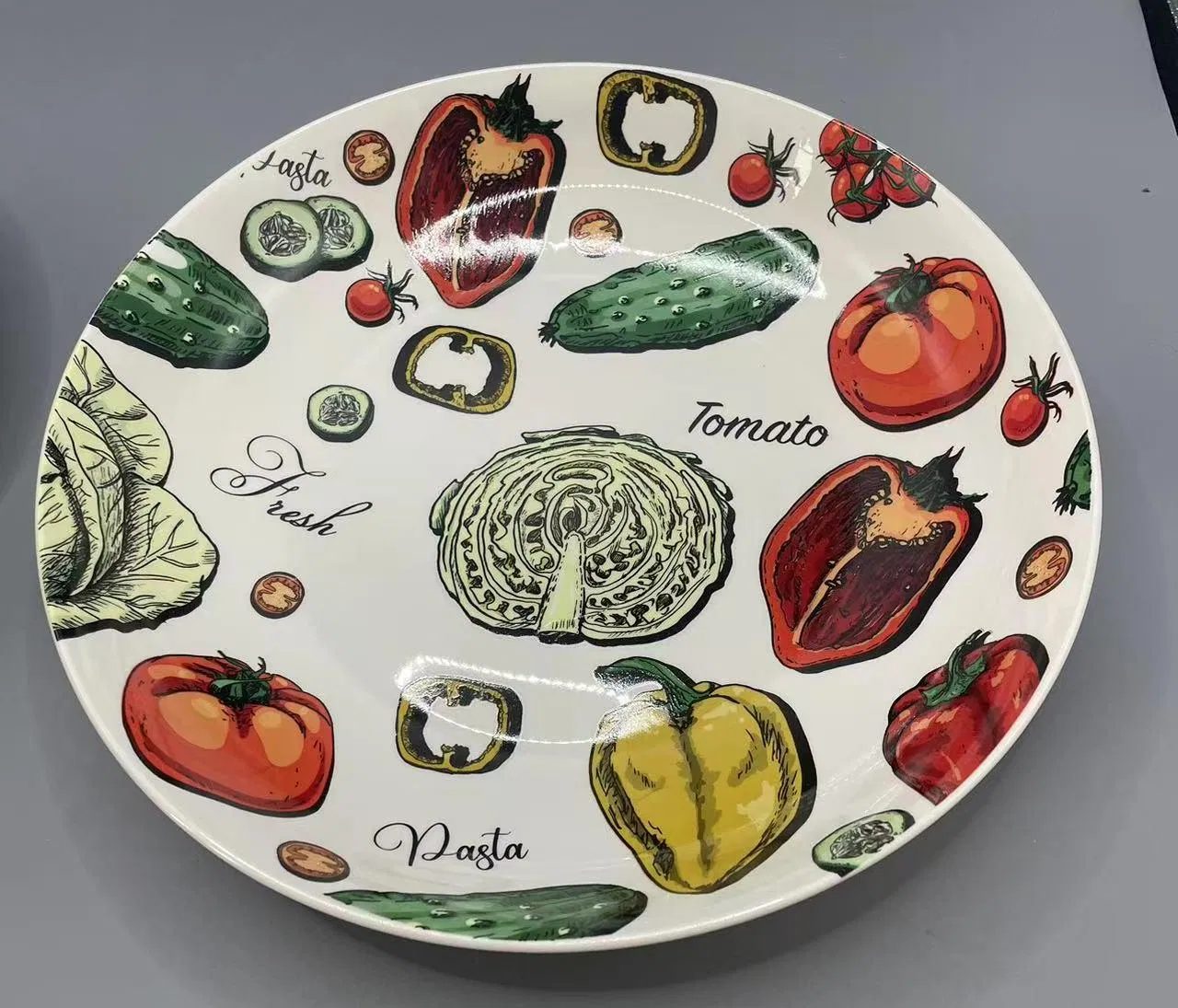 5PCS Pasta Dinner Set with 11" Decal Porcelainware Ceramics Tableware