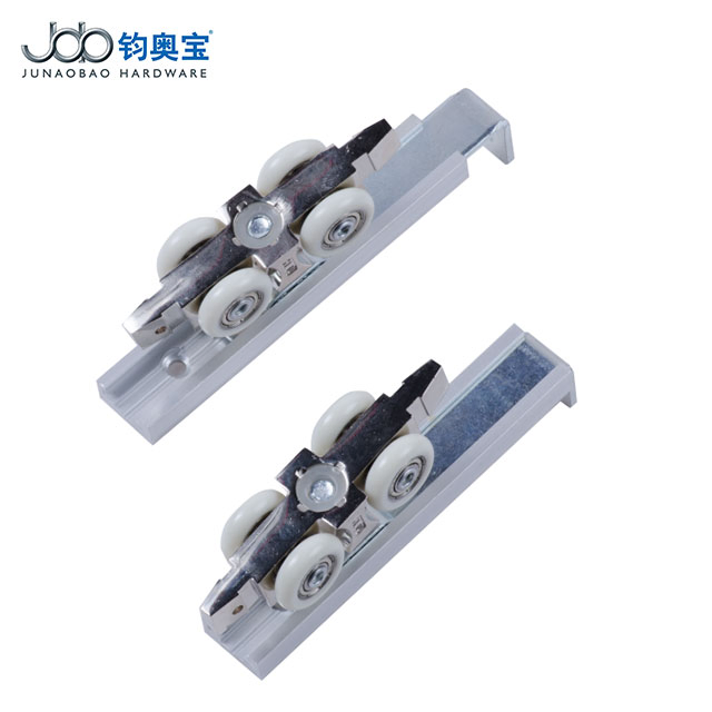Job 4-Wheel Metal Slide-Hanging Wheel Set for Wardrobe Closet Warehouse