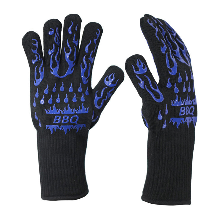 Kitchen Non-Slip Silicone Cooking Glove Heat Resistant Grill BBQ Gloves