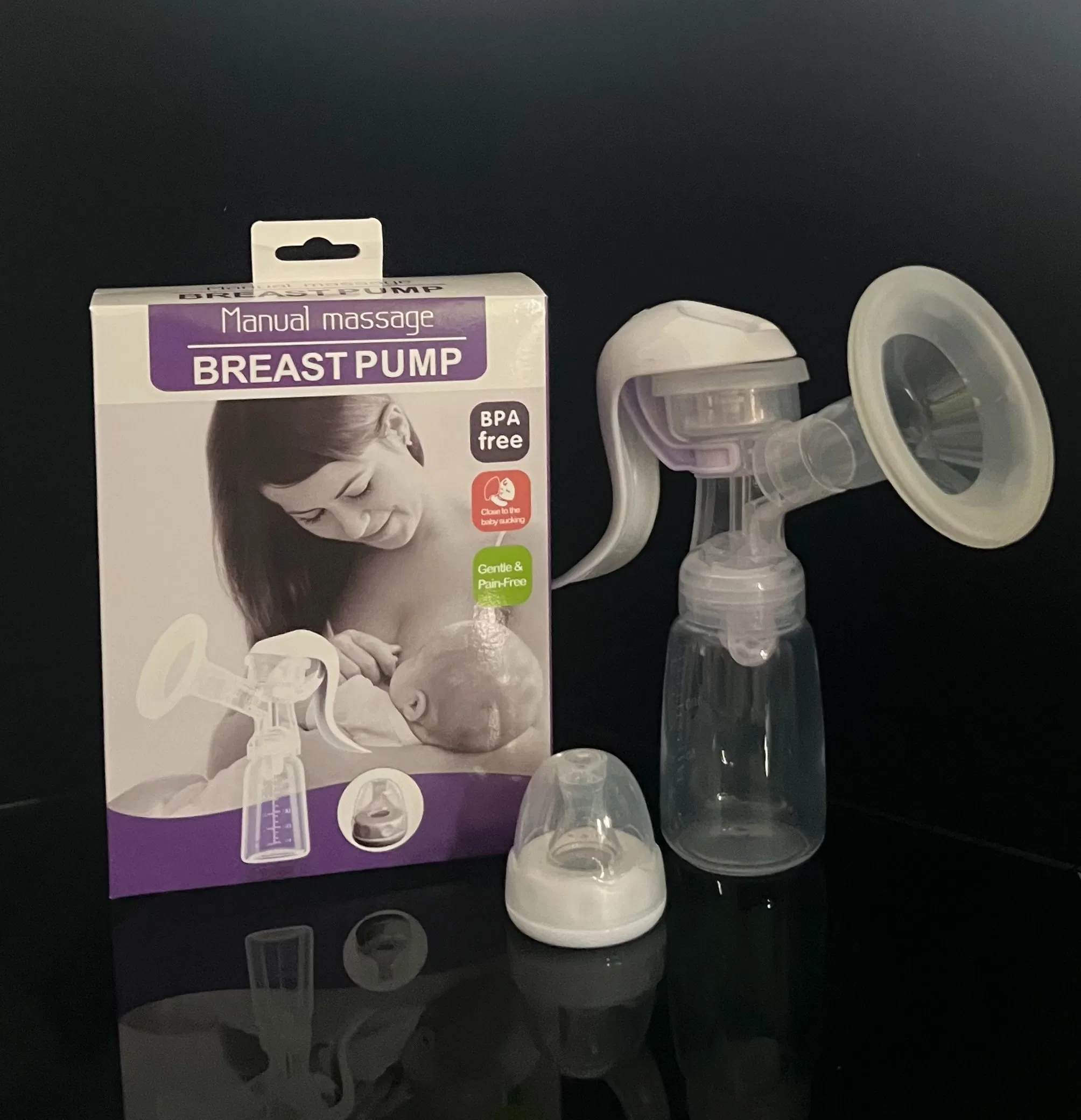 New Design Standard Neck High-Grade Manual Breast Pump with Storage Bottle