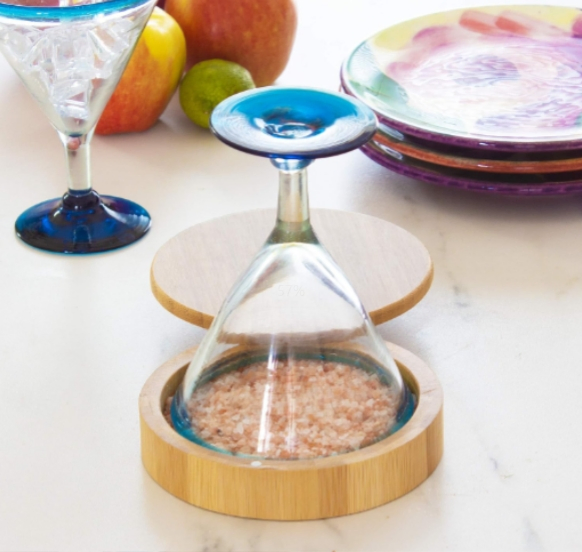 Bamboo Barkeeper's Salt Box Margarita Salt Rimmer for Cocktail Home Bar Accessory