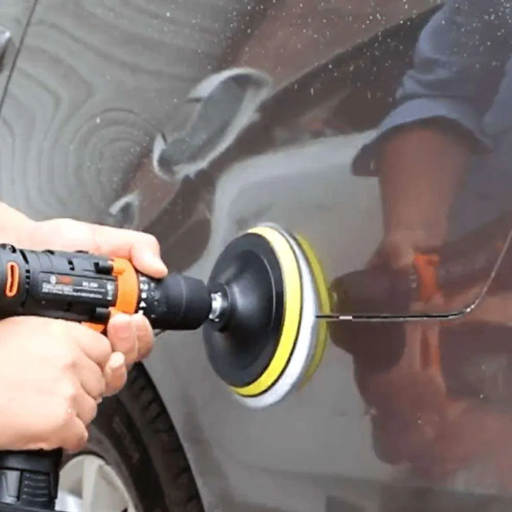 6 PCS Car Detailing Kit Wool Polishing Buffing Pad Polishing Buffing Wheel for Drill Buffer Attachment with M14 Drill Adapter