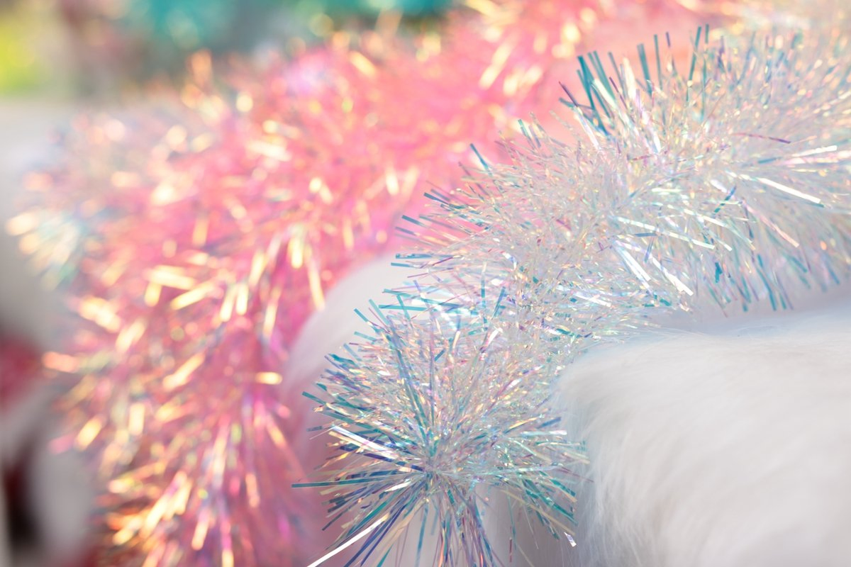 Pink Pet Tinsel Garland for Holiday, Party, and Christmas Tree Decor