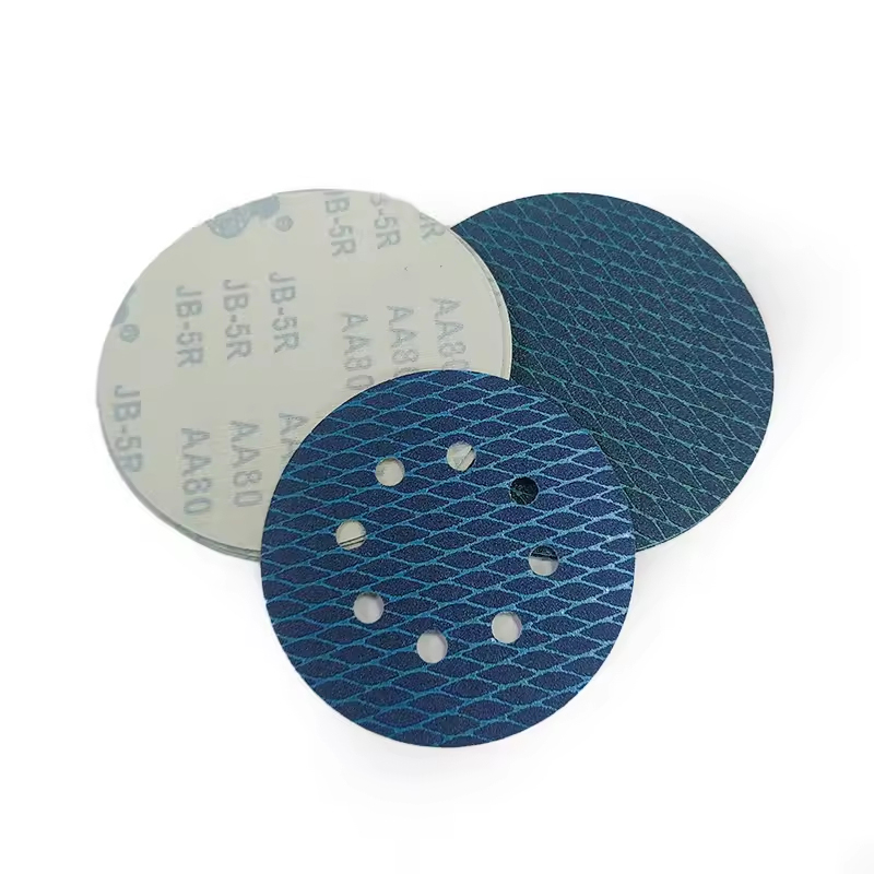 Шлифовальный диск 150 мм с липучкой, синий циркониевый