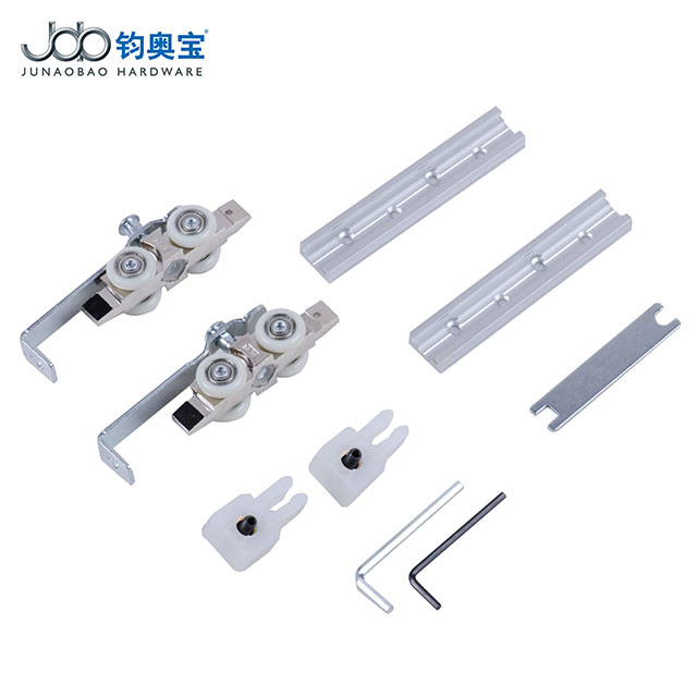 Job 4-Wheel Metal Slide-Hanging Wheel Set for Wardrobe Closet Warehouse