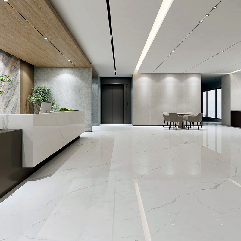 White Sintered Stone Slab Kitchen Island Counter Nanotech Polished Full Body Sintered Stone for Vanity Tops