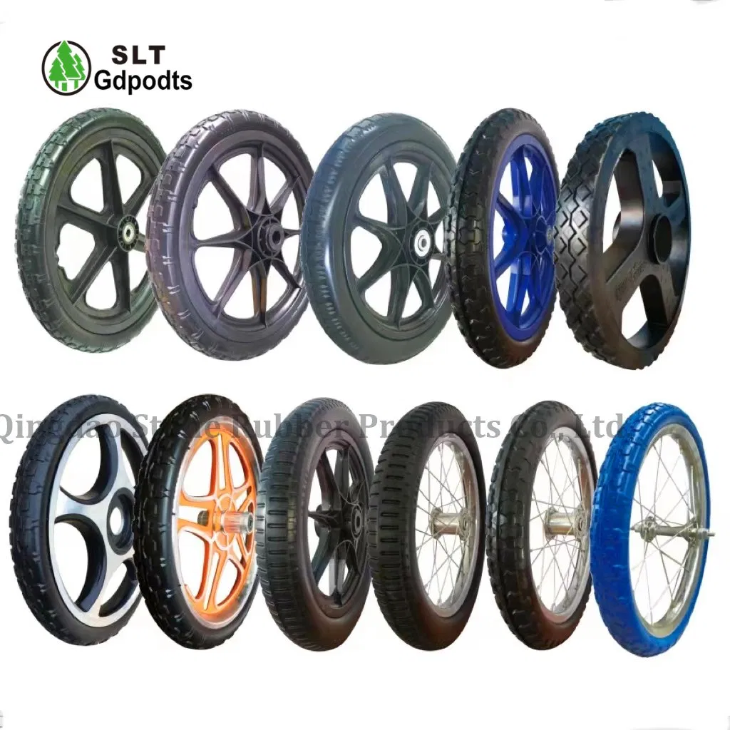 Hand Truck Trolley PU Solid Rubber Tool Cart Wheelbarrow Wheel