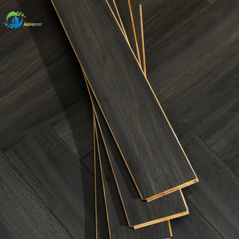 Simple Grey Herringbone Pattern New Three-Layer Engineered Wood Flooring
