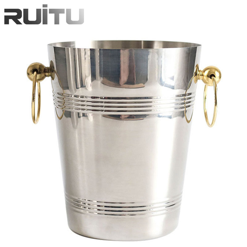 Dinnerware Restaurant Table Wire Handle Flat Mop Food Storage Grade Cold Champagne Wine Holder Rose Gold Copper Colored Metal Types Beer Cooler Ice Buckets